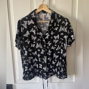 Black printed blouse